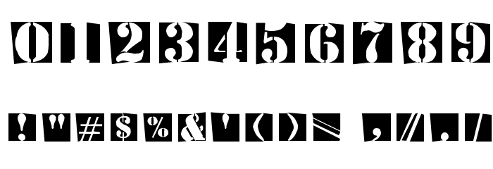 StencilBricksRandom Font OTHER CHARS