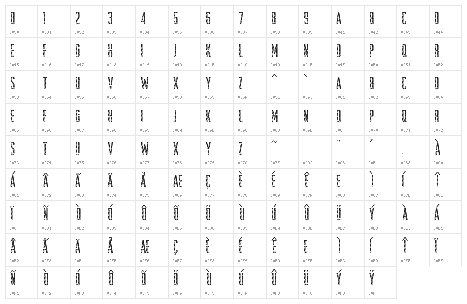 StencilDisco Character Map