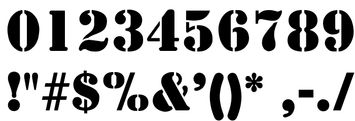 StencilDisplayOpti Font Alte caractere