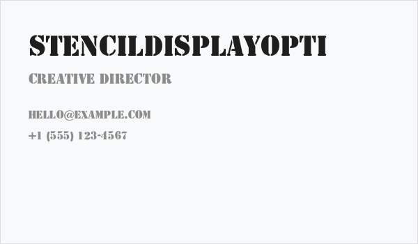 StencilDisplayOpti Business Card