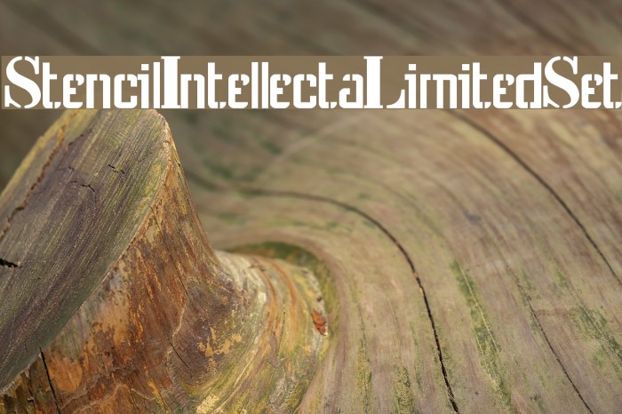 StencilIntellectaLimitedSet Font examples