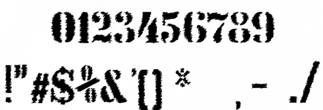 StencilIntellectaTrashFree Font OTHER CHARS