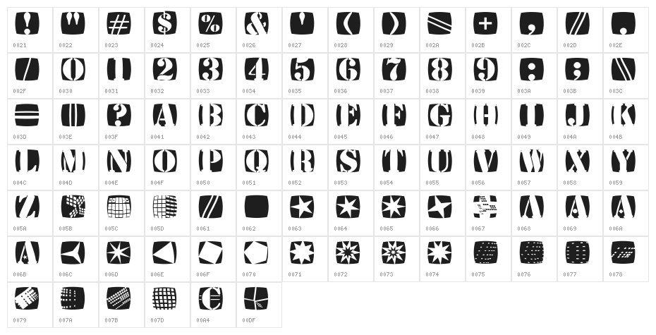 StencilStamps Character Map