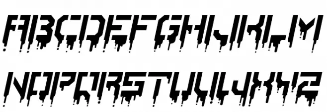 StencileOrDie Italic Schriftart Groß