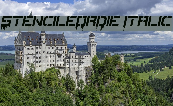 StencileOrDie Italic Font examples