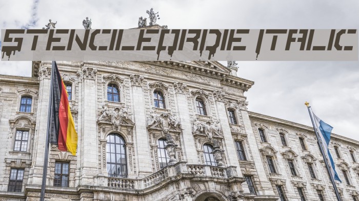 StencileOrDie Italic Font examples