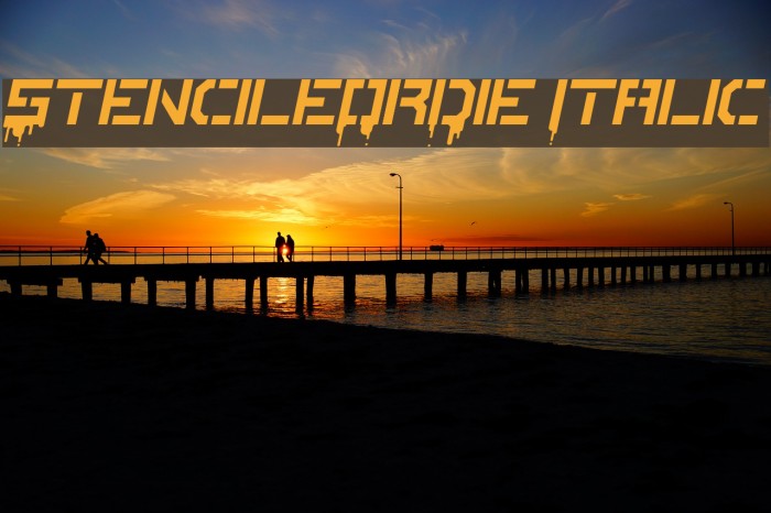 StencileOrDie Italic Font examples