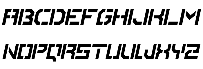 StencileOrDie Italic Font LOWERCASE