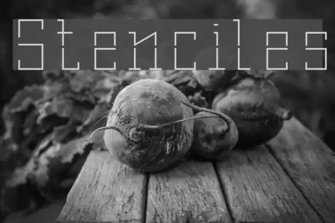 Stenciles Font examples