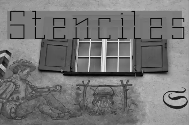 Stenciles Font examples