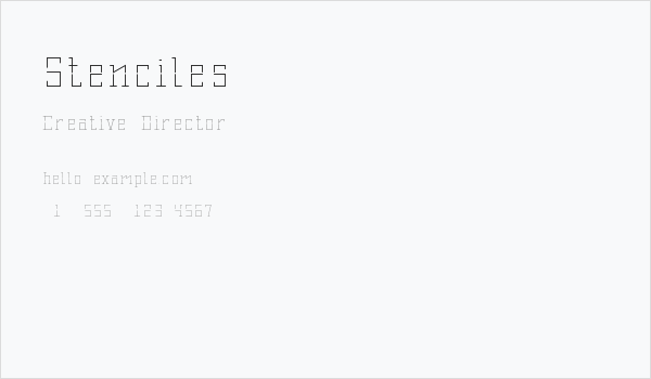 Stenciles Business Card