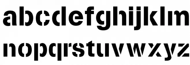 Stencilia-A फ़ॉन्ट लोअरकेस