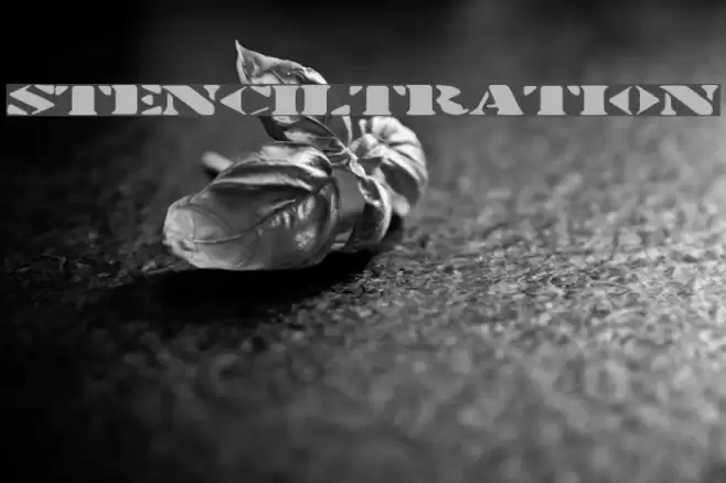 Stenciltration Font examples