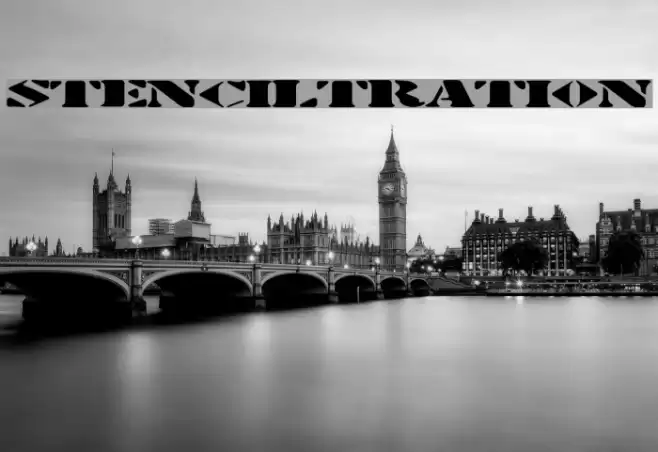 Stenciltration Font examples