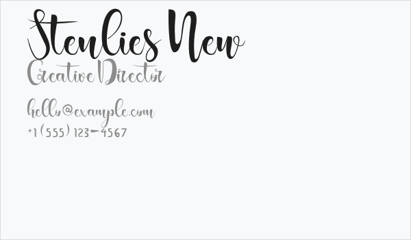 Stenlies New Business Card