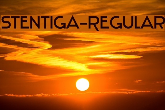 Stentiga-Regular Font examples