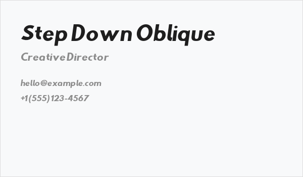 Step Down Oblique Business Card