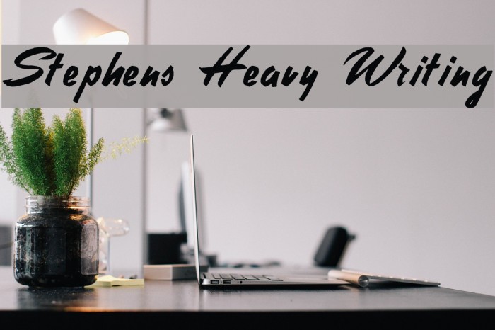 Stephens Heavy Writing Font examples