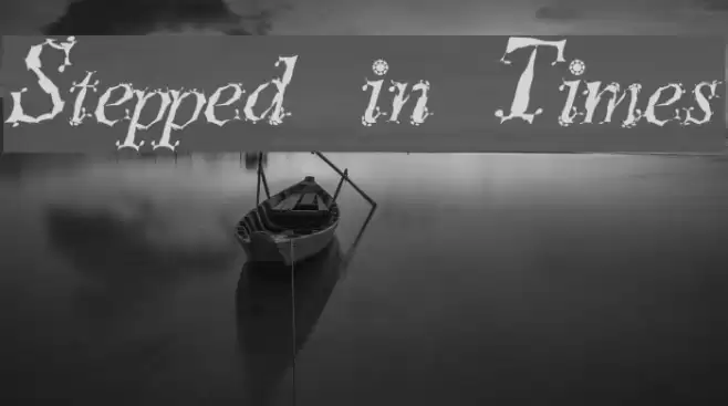 Stepped in Times Schriftart examples