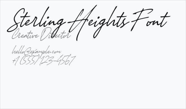 Sterling Heights Font Business Card