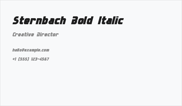 Sternbach Bold Italic Business Card