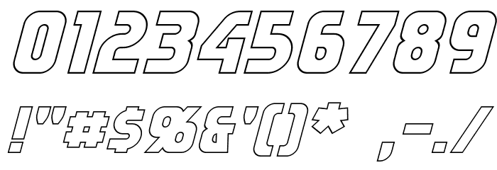 Sternbach Hollow Italic Font OTHER CHARS