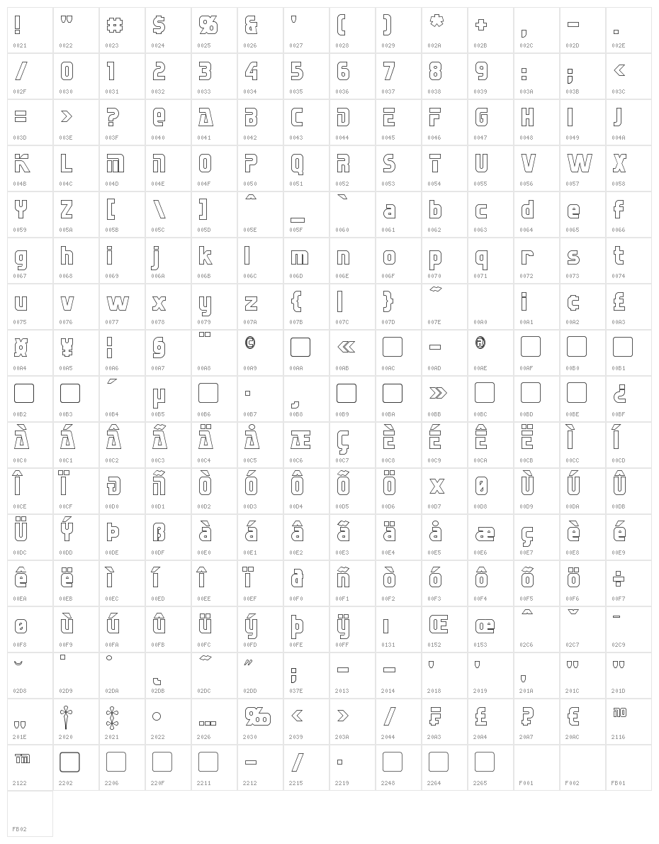 Sternbach Hollow Character Map