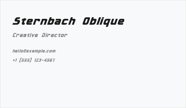 Sternbach Oblique Business Card