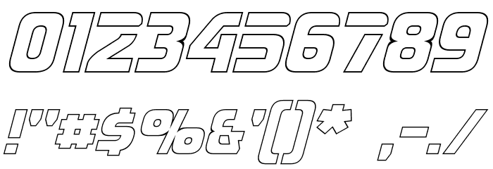Sternbach Outline Italic Font OTHER CHARS
