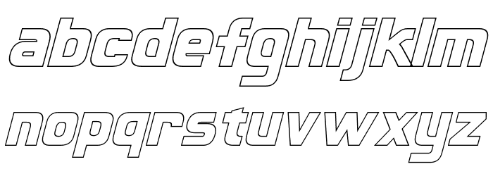 Sternbach Outline Italic Font LOWERCASE