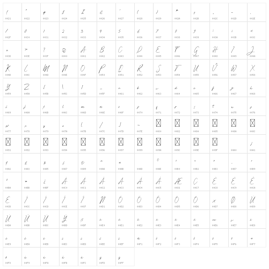 Steven Anderson Character Map