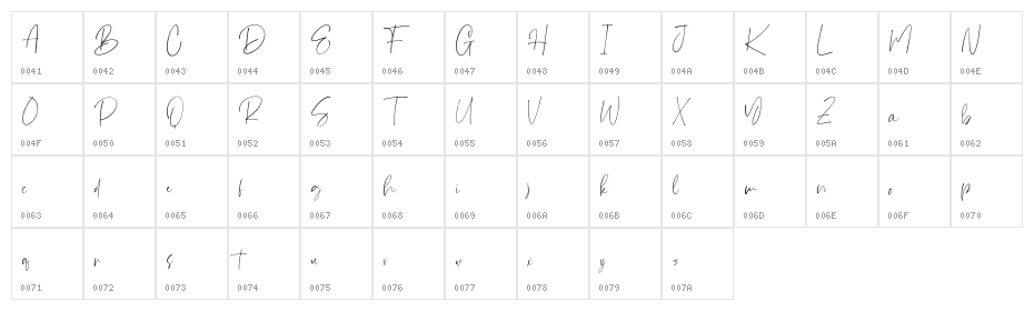 Steven mattew Regular Character Map