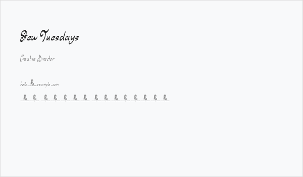 Stew Tuesdays Business Card