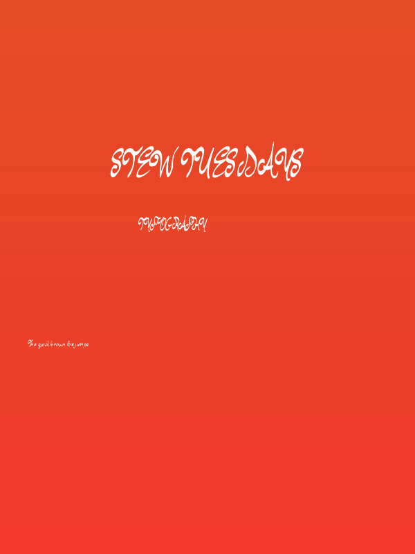 Stew Tuesdays Poster