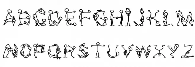 Stick Figures Fonte MAIÚSCULAS