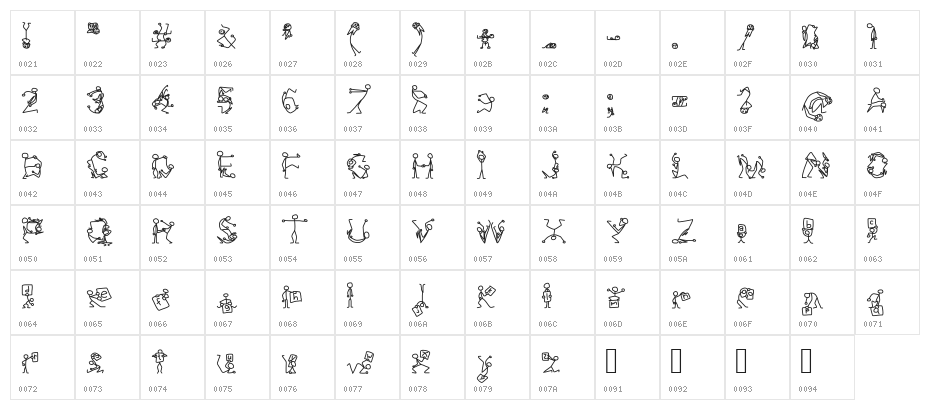 Stick Figures Character Map