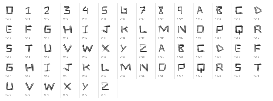 Stick Four Character Map