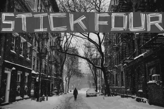 Stick Four Font examples