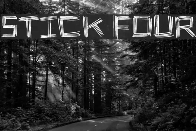 Stick Four Font examples