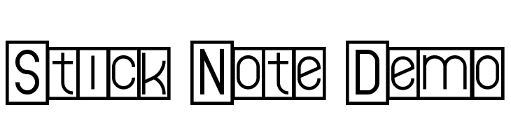 Stick Note Demo  les polices de caractères gratuit tlcharger