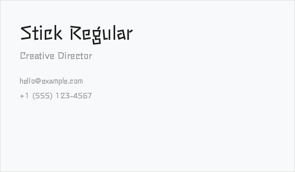 Stick Regular Business Card