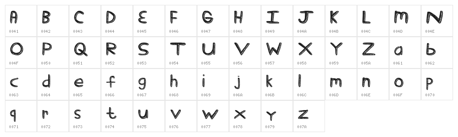Stick Tickle Character Map