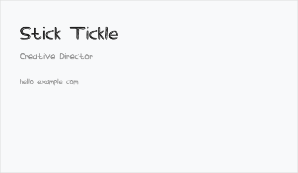 Stick Tickle Business Card