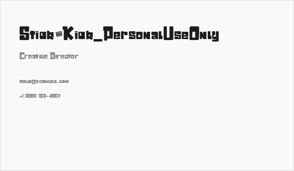 Stick&Kick_PersonalUseOnly Business Card