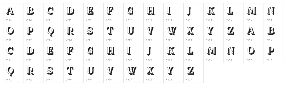 Sticker Transparent Regular Character Map