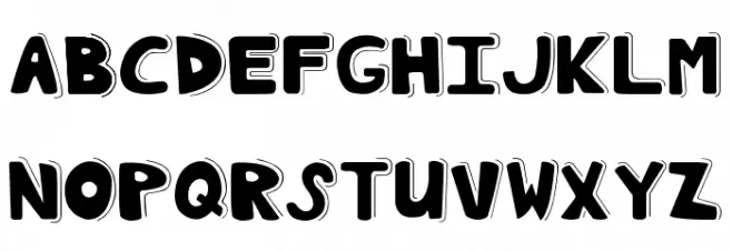 Stickers Regular Schriftart Groß