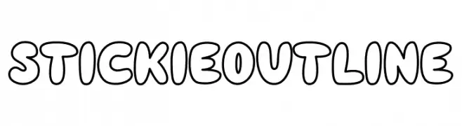 Stickie Outline  Frei Schriftart Herunterladen