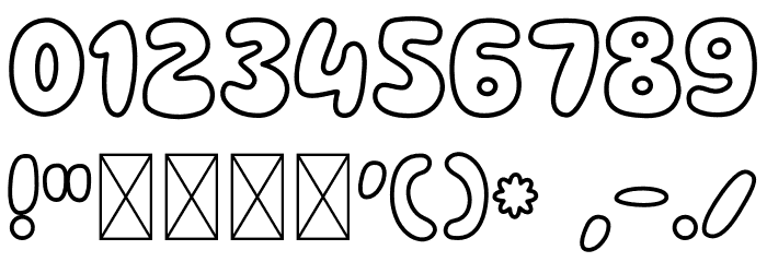 Stickie Outline Font OTHER CHARS