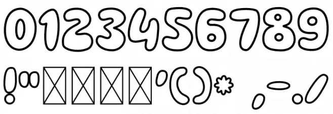 Stickie Outline Font Alte caractere