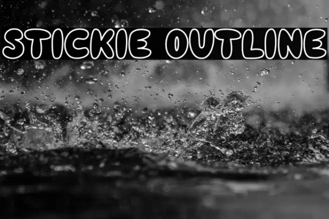 Stickie Outline Font examples